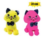 Plush bright cat w/foambeads 3 1cm