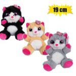Plush Cat Pink Paw Asstd Phoebe 19Cm