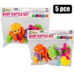 Baby rattle teether set 5pc