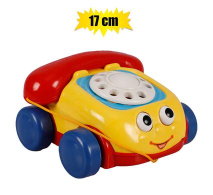 369-000819.jpg Baby toy pull along phone w/sq ueak 17cm - Image 1