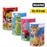Money-bank tin kiddies asstd 8 x12,5cm