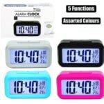 Clock digital 5-func asstd col ours