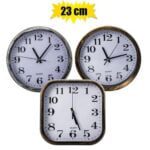 Clock wall pl sqr/rnd 23cm ass td