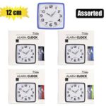 Clock alarm pl square 12cm ass td-col