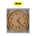 Clock wall pl round wood-look 30cm