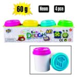 Edu play dough neon tube 60g 4 pc
