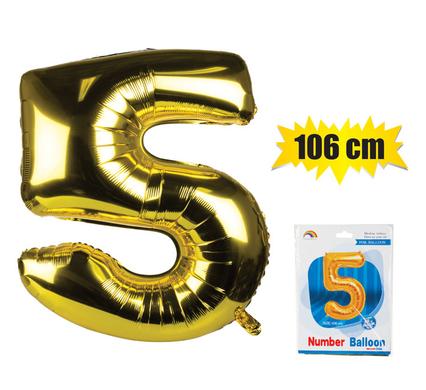 Balloon helium foil gold 5 106 cm f-04