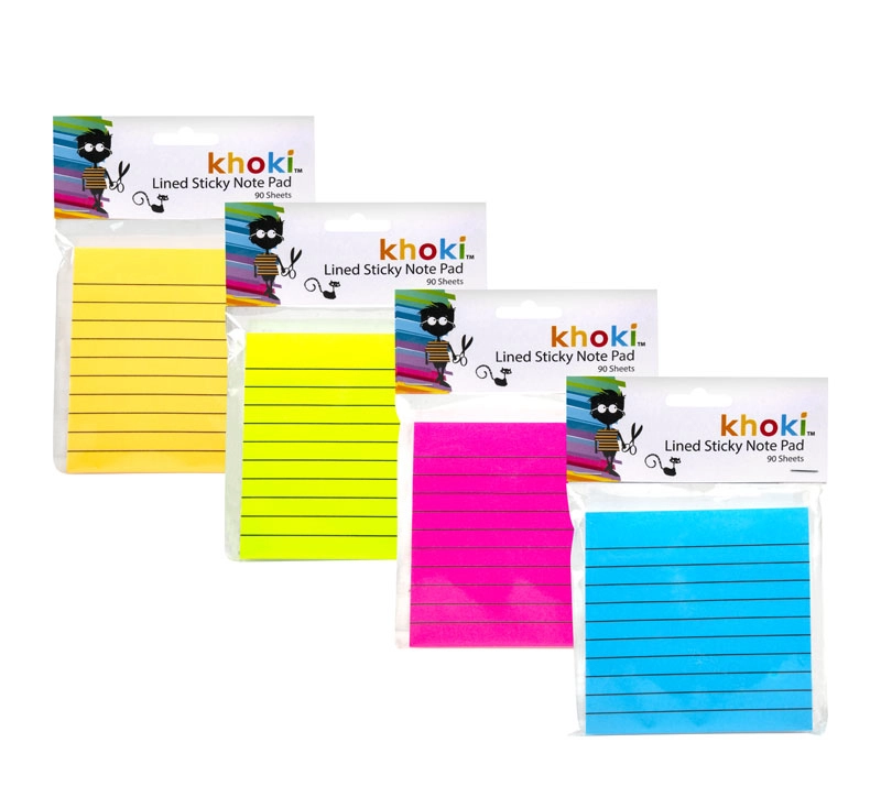 007-000215 Sticky Notes Lined 10 x 10cm, 90 Sheets