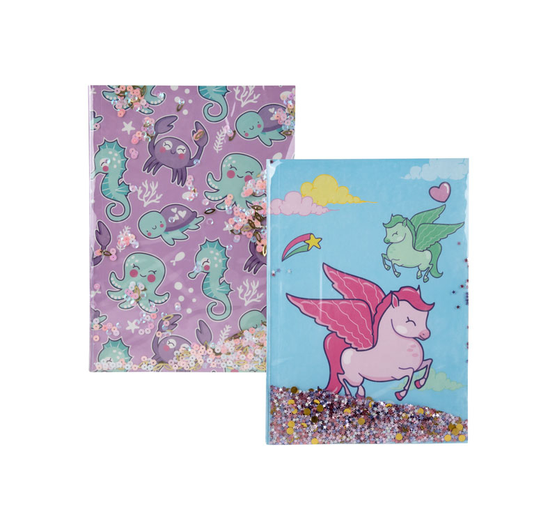 A5 Novelty Notebook Soft Cover With Sequin, 70 Pages
