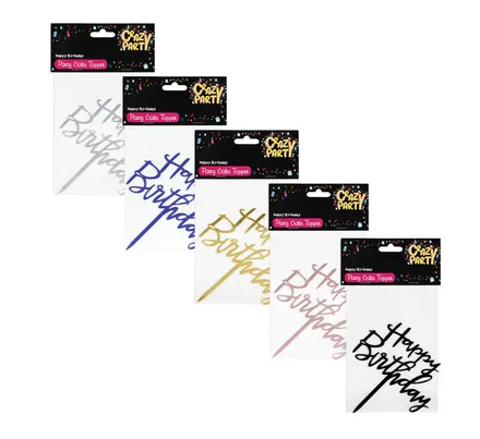Crazy Party Happy Birthday 1 Piece Cake Topper