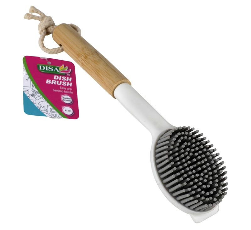 Dish Brush Rubber Bristles 22cm