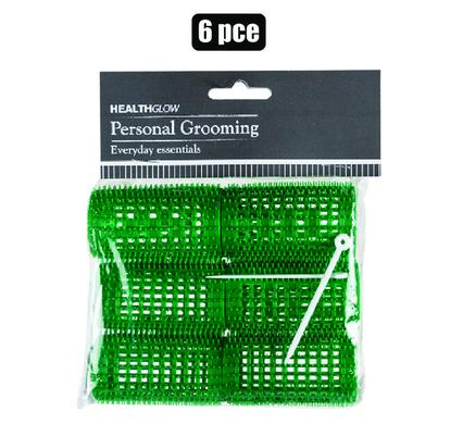 Hair curlers pl 6pc large gree n