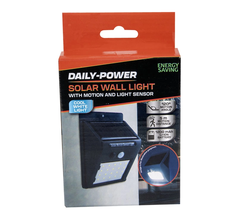 048-006000 Solar Wall Light Motion + Light Sensor