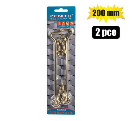 Gate-hook+eye brassed 200mm 2p ce zenit