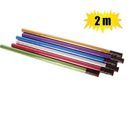 Gift-wrap 700mmx2m metallic ro lls asstd