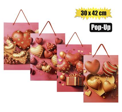 Gift-bag paper jmb 30x42cm pop -up love