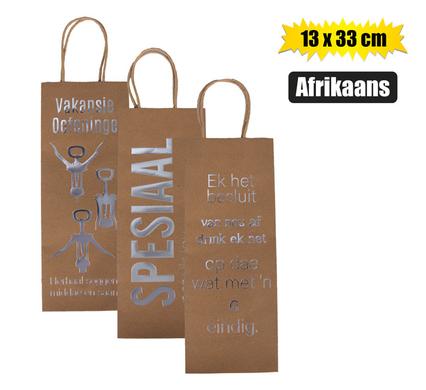 Gift-bag ppr wine words afr 13 x33cm