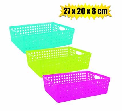 Basket pl rectangular 27x20x8c m