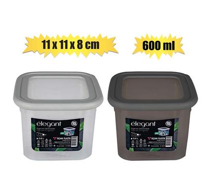 Cannister elegant 600ml 11x11x 8cm