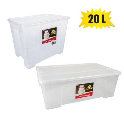 Storage box clear alpha 20l 38 x26x29cm