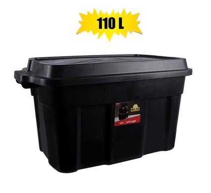 Storage box black 110l 61x47x5 1cm