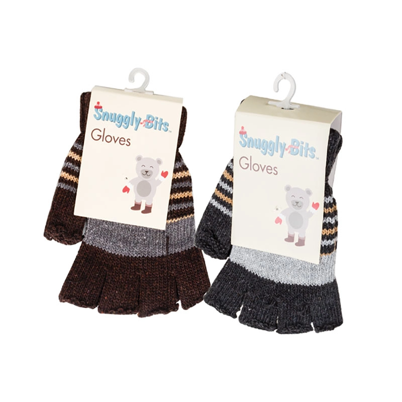 Mens Knit Gloves Open Finger Tips