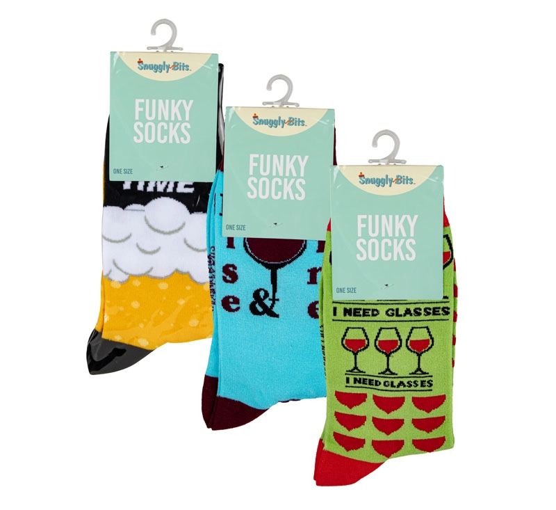 Socks Unisex Beer Or Wine Designs - One Size Fits All
