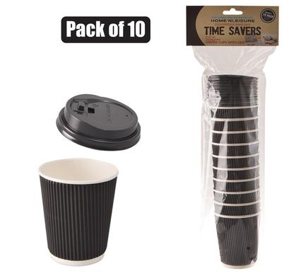 Picnic cups paper 250ml pack-1 0 w/lids
