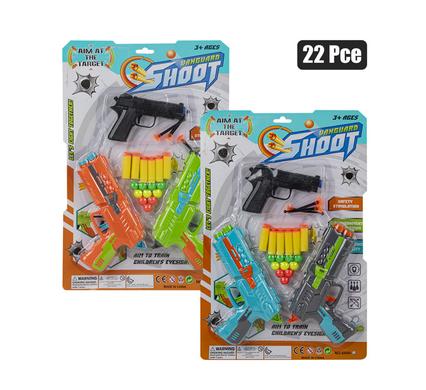 Gun foam dart, 2 handguns & pi stol 22pc