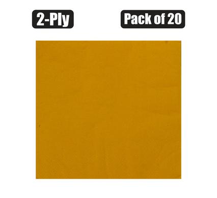 Serviettes 2ply 33cm 20pc plai n yellow