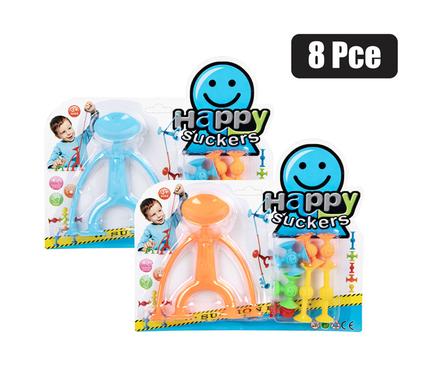Novelty happy suckers, 8pc 25c m