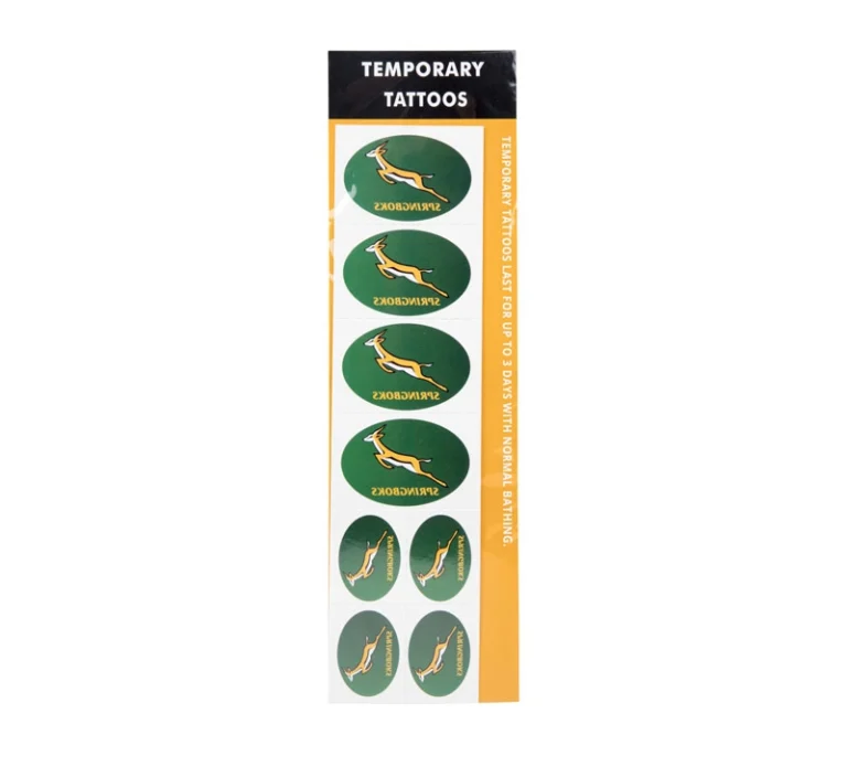 Springbok RWC Temporary Tattoo Set 8 Piece
