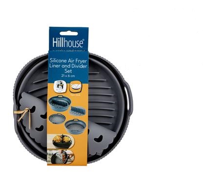 Hillhouse 21.5 x 21.5 x 6cm Round Silicone Air Fryer Liner with Divider
