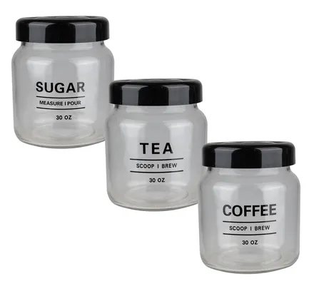 Sugar/Tea/Coffee Glass Storage Jar 11x13cm - 850ml