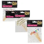 Crazy Party Birthday Cake Toppers - 10 Piece Set