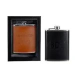 Open Bar Pu Leather Stainless Steel Hip Flask 220ml